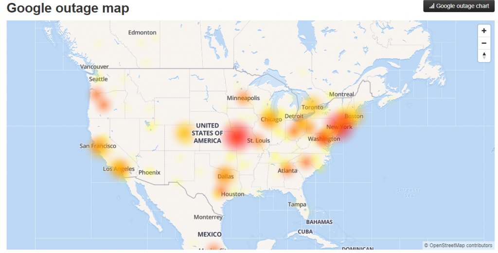 Google Outage Map